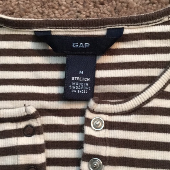 Gap cream and brown long sleeve top - Picture 2 of 2